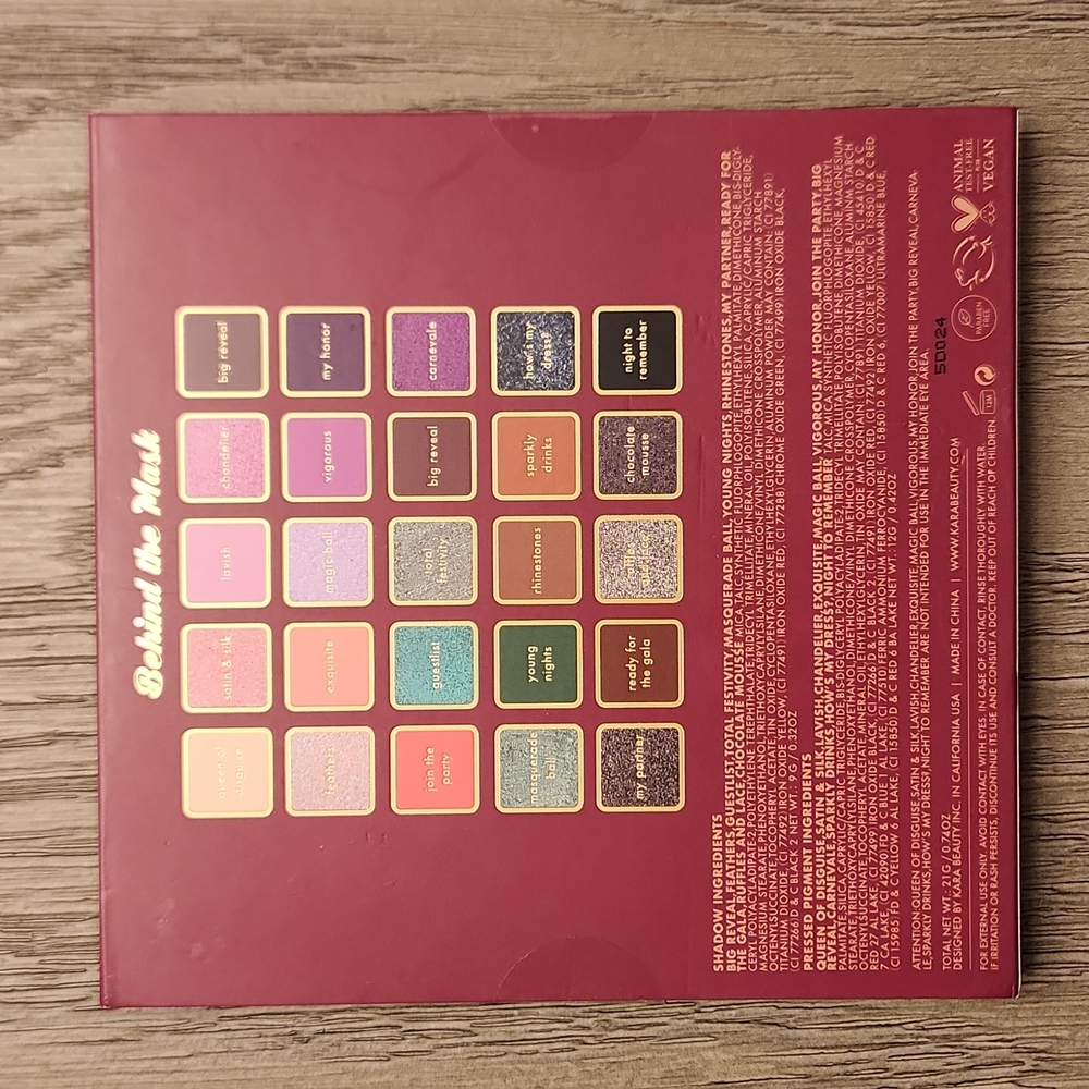 KARA Beauty Eyeshadow Pallette, Behind the Mask, Masquerade Collection - Picture 4 of 4